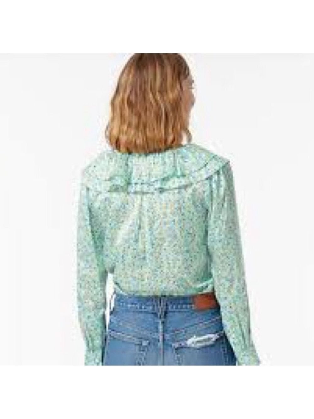 NWOT J. Crew Ruffle Collar Top Sz Large - Picture 2 of 10